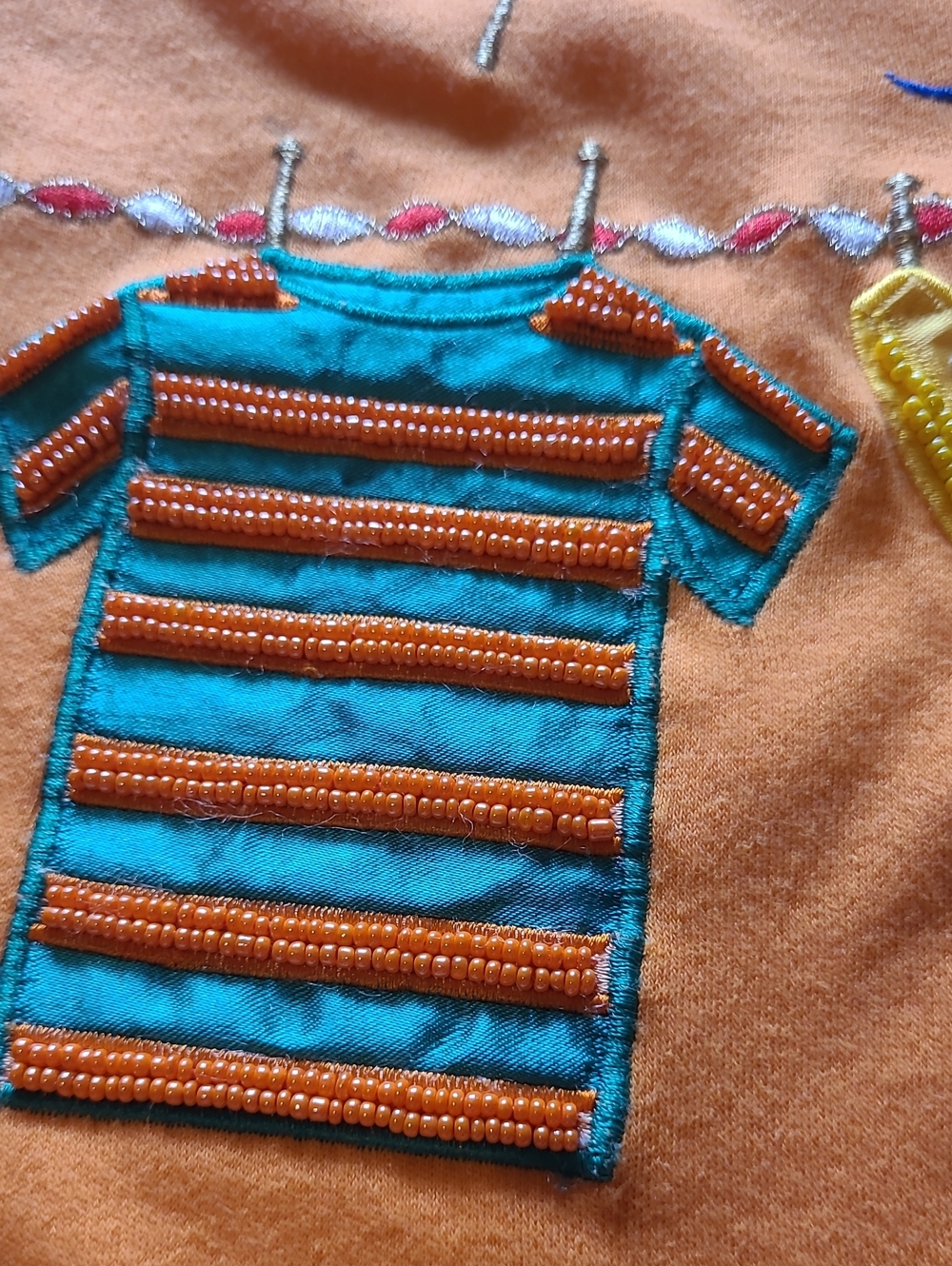 Victoria Harbour VINTAGE Size S Short Sleeve Orange Embellished Beach Tee - Picture 12 of 16